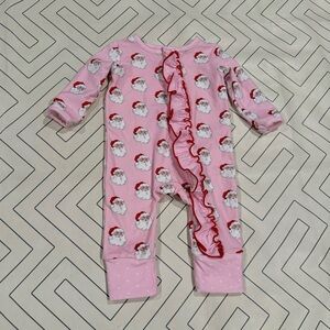 Swoon Baby Clothing Pink Santa Ruffle Pajama